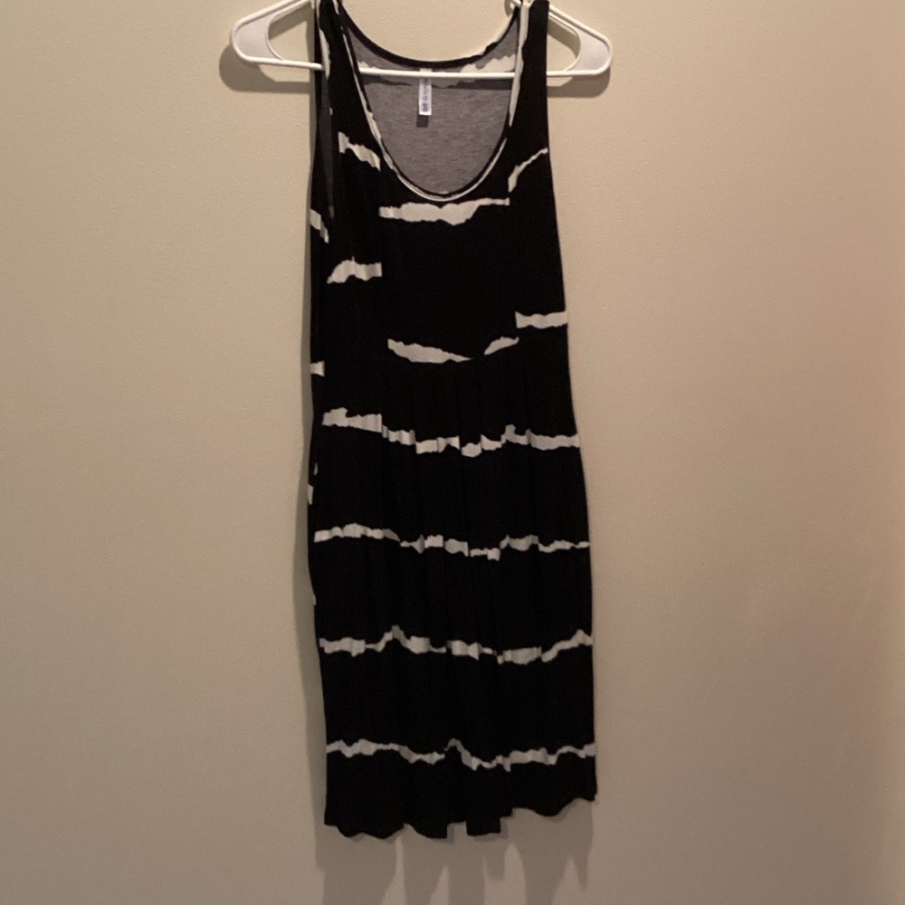 Black & White Tie-Dye Tank Dress